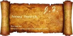 Jeney Henrik névjegykártya